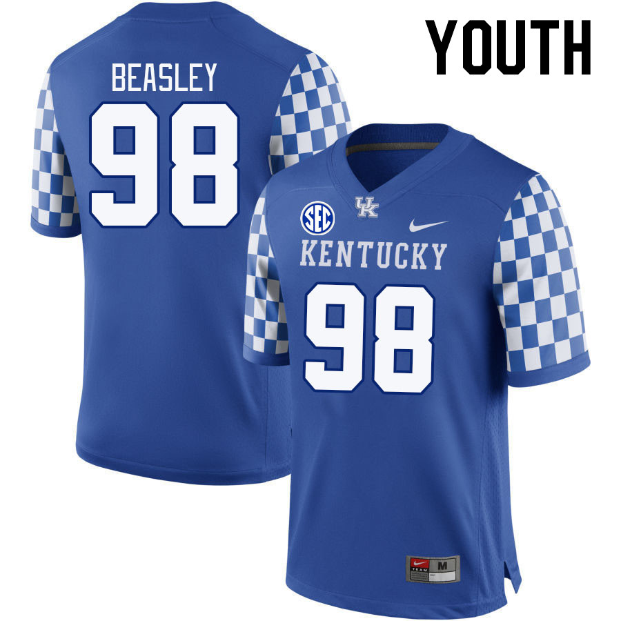 Youth #98 Isaiah Beasley Kentucky Wildcats 2023 College Football Jerseys Stitched-Royal
